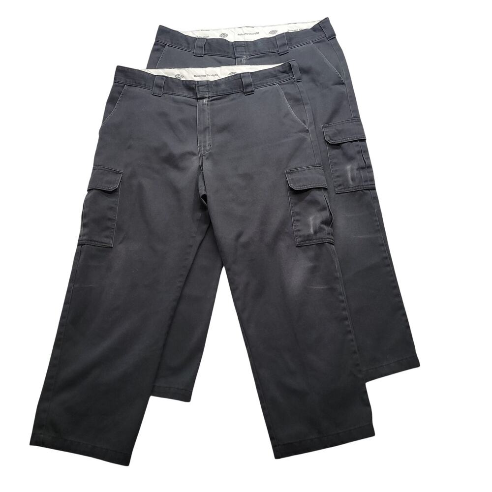 Dickies Relaxed Straight Cargo Work Pants Men’s 42x30 Black Lot of 2